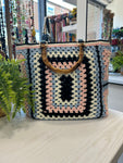 Crochet Bag - Blue/Pink