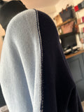 Two Tone V Neck Thin Knit Jumper