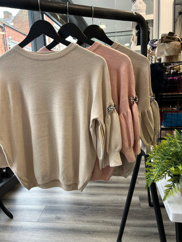 Short Sparkle Sleeve Knit