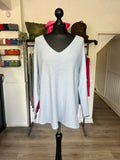 Two Tone V Neck Thin Knit Jumper