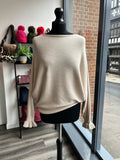 Batwing Frill Long Sleeve Knit Jumper