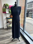 Pleated Jumpsuit - Navy