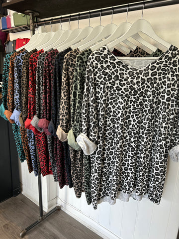 Longline Animal Print Fine Knit Top