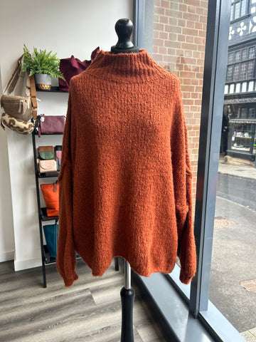 Oversize Slouchy Jumper - Burnt Orange