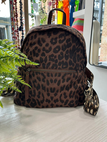 Animal Print Backpack - Chocolate