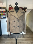 Double Breasted Boxy Coat - Taupe