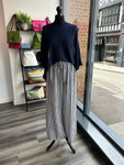 Linen Striped Wide Leg Trousers