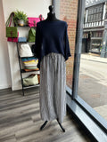 Linen Striped Wide Leg Trousers