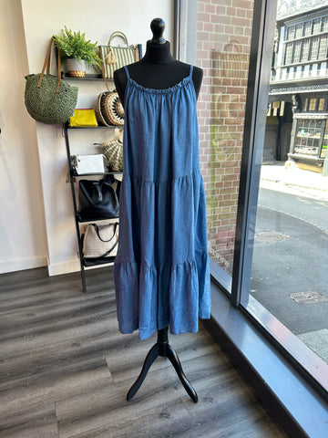 Chambray Denim Sundress - Mid Wash