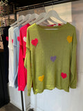 Loose Weave Heart Knit Top