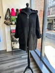 Sherpa Hooded Coat - Black