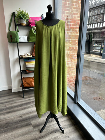 Sleeveless Trapeze Dress - Pistachio