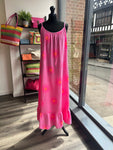 Textured Cheesecloth Maxi Dress - Pink