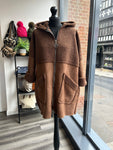 Sherpa Hooded Coat - Chocolate