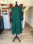 Needlecord Smock Dress - Forest Green