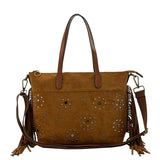 Faux Suede Tassel Bag - Tan