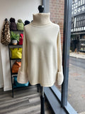 Faux Fur Sleeve Roll Neck Jumper