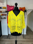 Short Embroidered Button Down Top