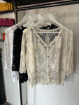 Lace Button Down Top