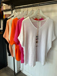 V Neck Crinkle Top