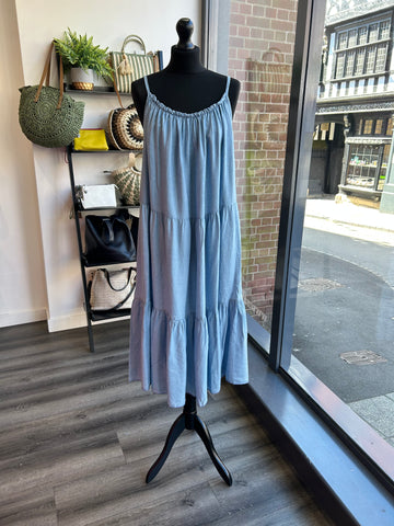 Chambray Denim Sun Dress - Light Wash