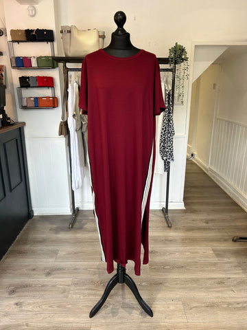 T Shirt Maxi Dress - Wine