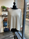 Striped Scooped Hem Jersey Top