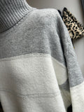 Boxy Roll Neck Jumper - Grey