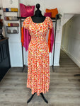 Shorted Waist Maxi Dress - Orange