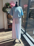 Linen Striped Wide Leg Trouser
