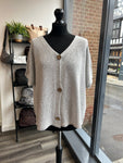 V Neck Cotton Knit Cardigan