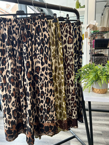 Animal Print Satin Trousers