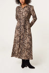 Animal Print Shirt Dress