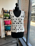 Cropped V Neck Crochet Top
