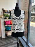 V Neck Crochet Top