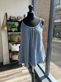 Linen Blend Raw Edge Swing Vest