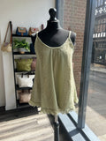 Linen Blend Raw Edge Swing Vest