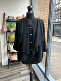 Sack Linen Ruffle Button Down Top