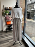 Striped Wide Leg Linen Trousers