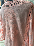 Lace Embroidered Top - Salmon