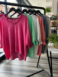 V Neck Cotton Frill Top