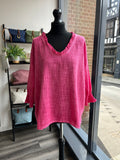 V Neck Cotton Frill Top