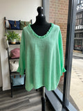 V Neck Cotton Frill Top