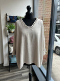 V Neck Cotton Frill Top