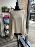 Cuffed Sleeve Sack Linen Top