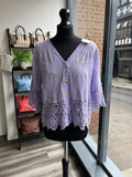 Embroidered Button Down Top