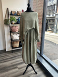 Sack Linen Balloon Leg Trousers - Khaki