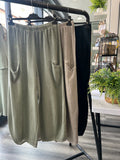 Sack Linen Balloon Leg Trousers - Khaki