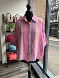 Textured Cheesecloth Shirt - Pink