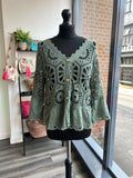 Broderie Crochet Cardigan
